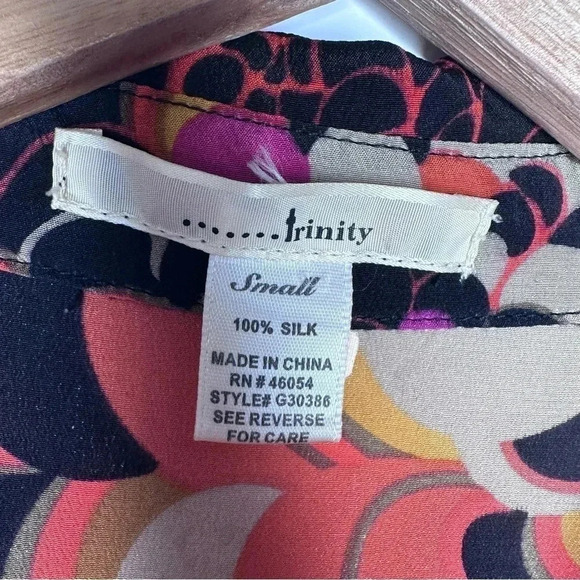 Trinity Anthropologie 100% Silk Tie Waist Mini Dress/Tunic Size Small - Picture 6 of 6